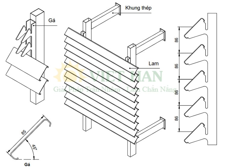 cấu tạo lam nhôm chữ c